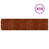 Vidaxl Gazon Arêtes 10 pièces 25x103 cm Cortenstaal flexible