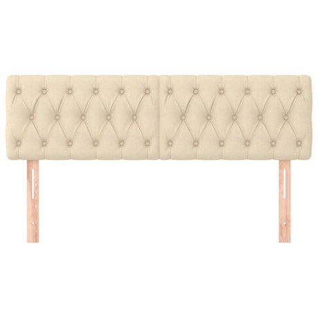 Vidaxl hoofdborden 2 st 80x7x78 88 cm stof crèmekleurig