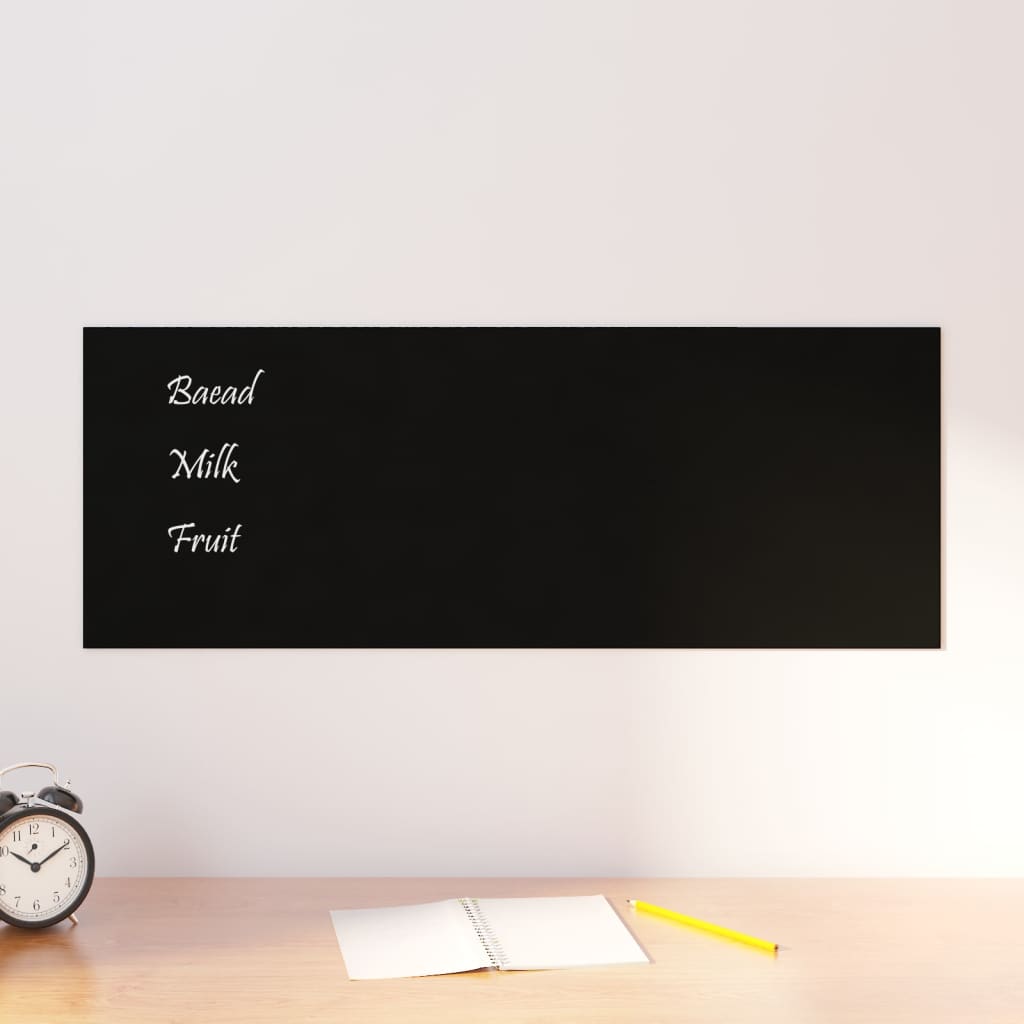 Carte magnétique vidaxl pour le mur 80x30 cm en verre durci noir