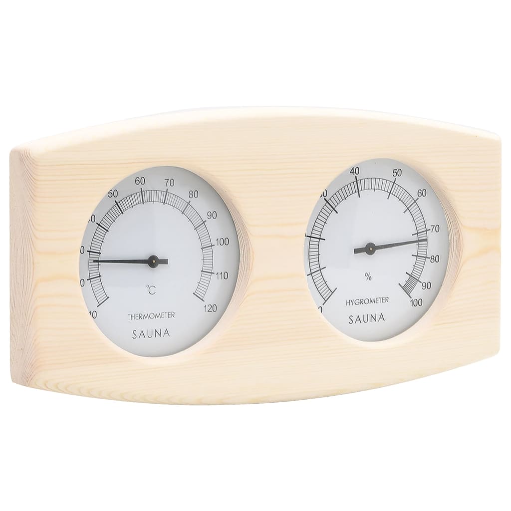 Vidaxl Saunaset 2-in1 Hygrothermograil and hourglass Solid pine