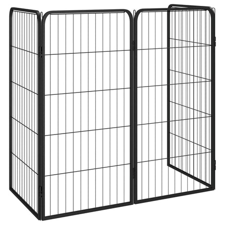 Vidaxl Dog Kennel 4 panneaux 50 x 100 cm en poudre et en acier noir