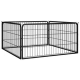 Vidaxl Dog Kennel 4 Panels 100x50 cm pulverbelagd stål svart