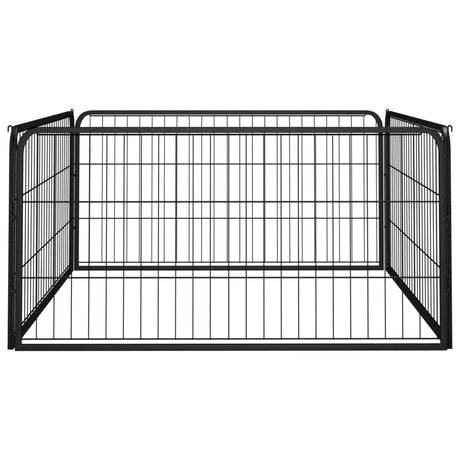 Vidaxl Dog Kennel 4 panneaux 100x50 cm en poudre - en acier noir