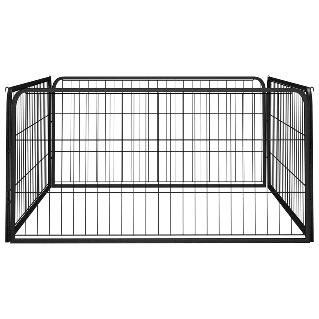 Vidaxl Dog Kennel 4 Panels 100x50 cm pulverbelagd stål svart