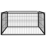 VidaXL Dog Kennel 4 panels 100x50 cm powder -coated steel black