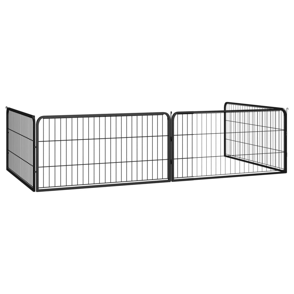 Vidaxl Dog Kennel 4 Panels 100x50 cm pulverbelagd stål svart