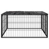 Vidaxl Dog Kennel 4 panneaux 100x50 cm en poudre - en acier noir