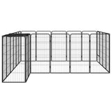 Bidaxl Dog Kennel 22 paneler 50x100 cm pulverbelagd stål svart