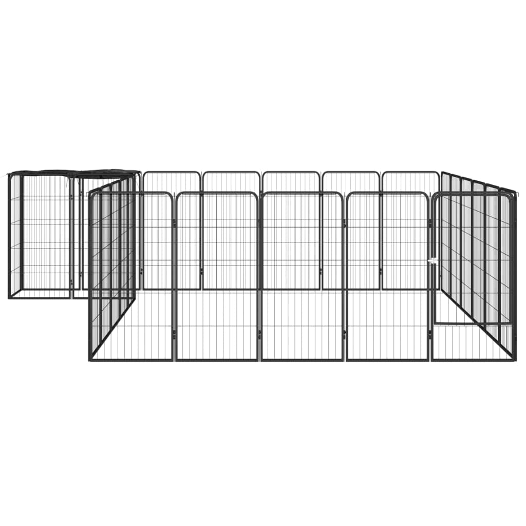 VidaXL Dog Kennel 26 panels 50x100 cm powder -coated steel black