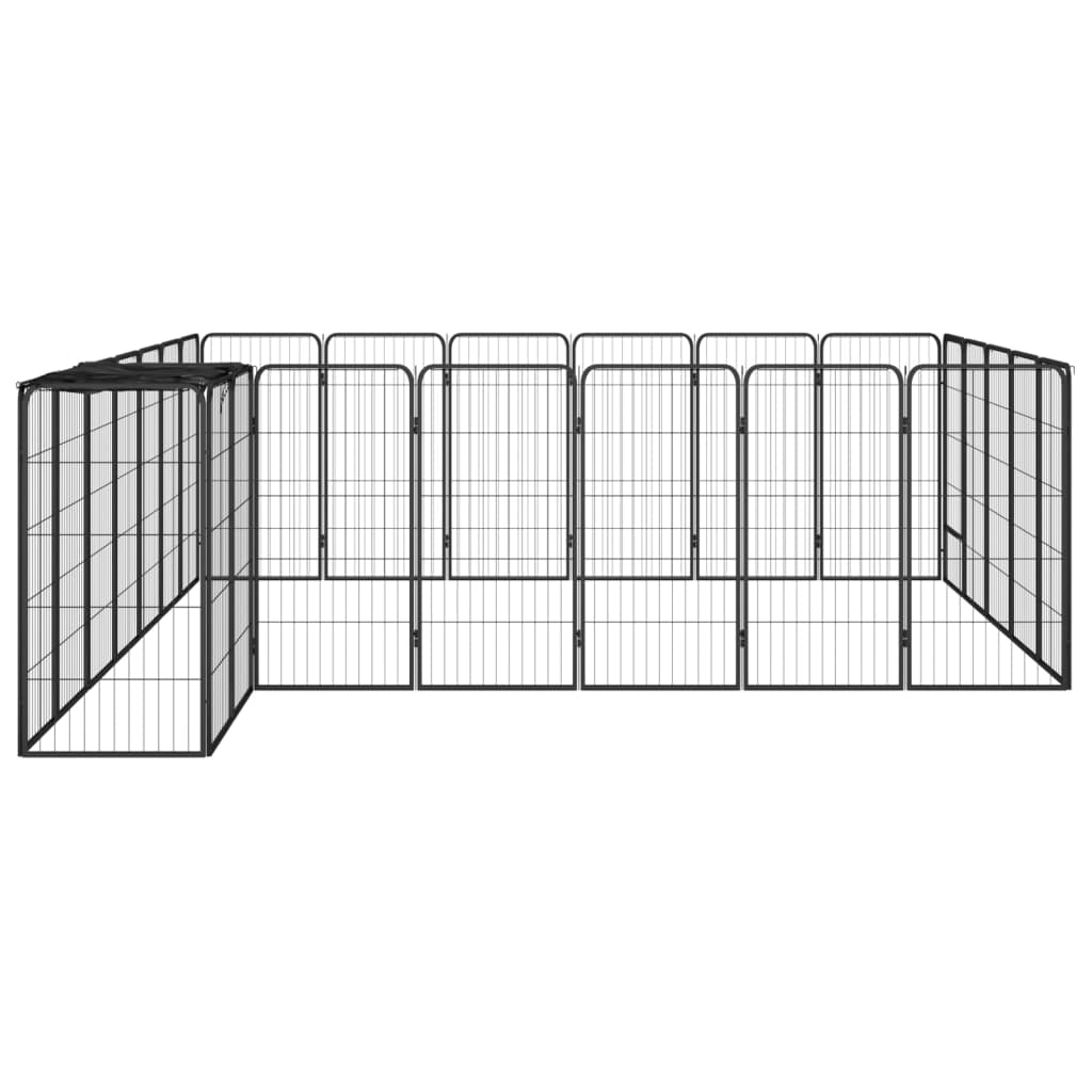 VidaXL Dog Kennel 26 panels 50x100 cm powder -coated steel black