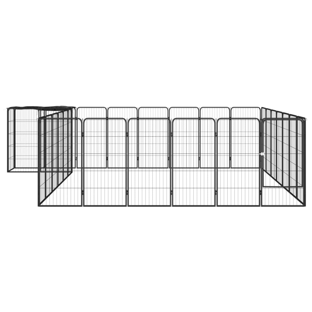 VidaXL Dog Kennel 30 panels 50 x 100 cm powder -coated steel black