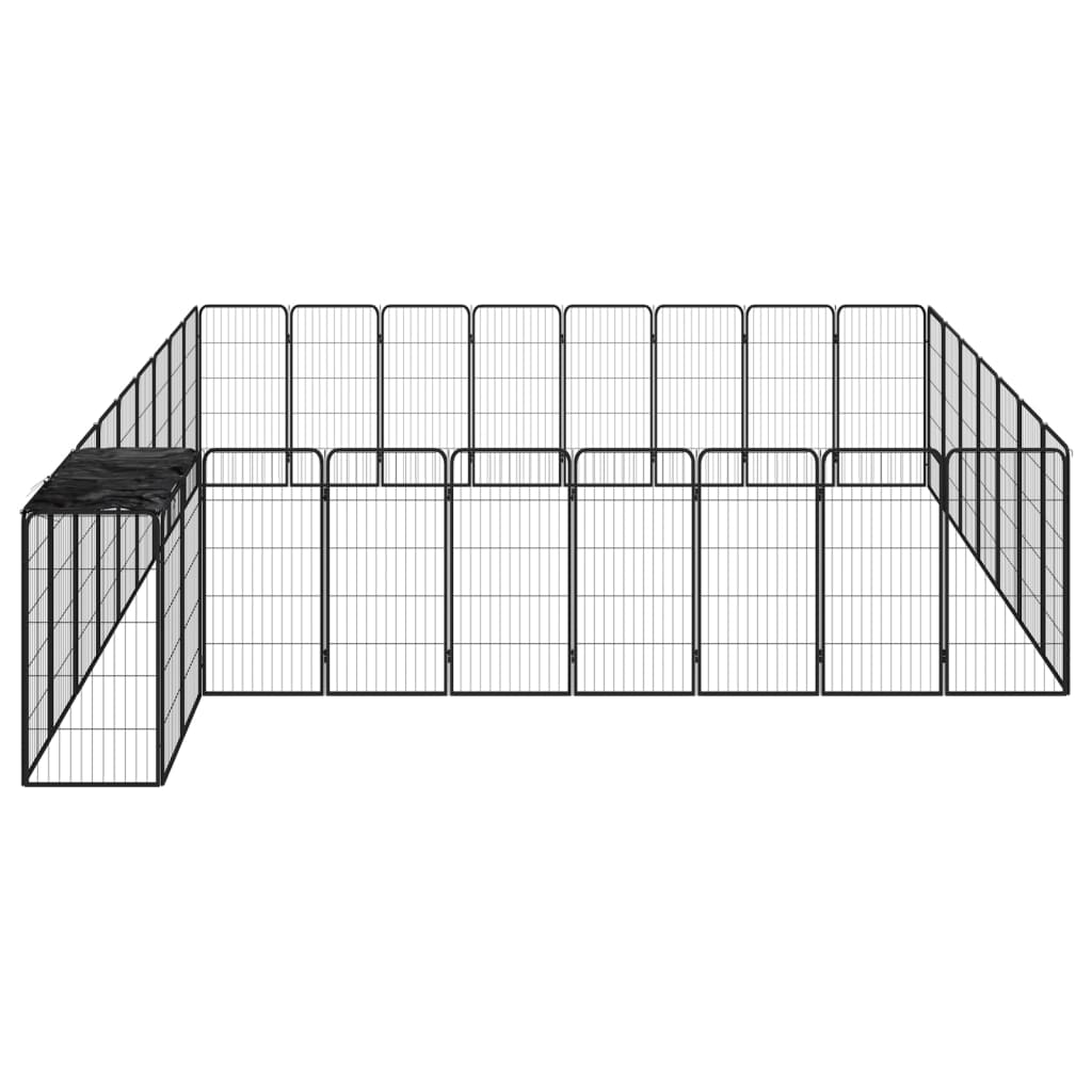 VidaXL Dog Kennel 34 panels 50x100 cm powder -coated steel black