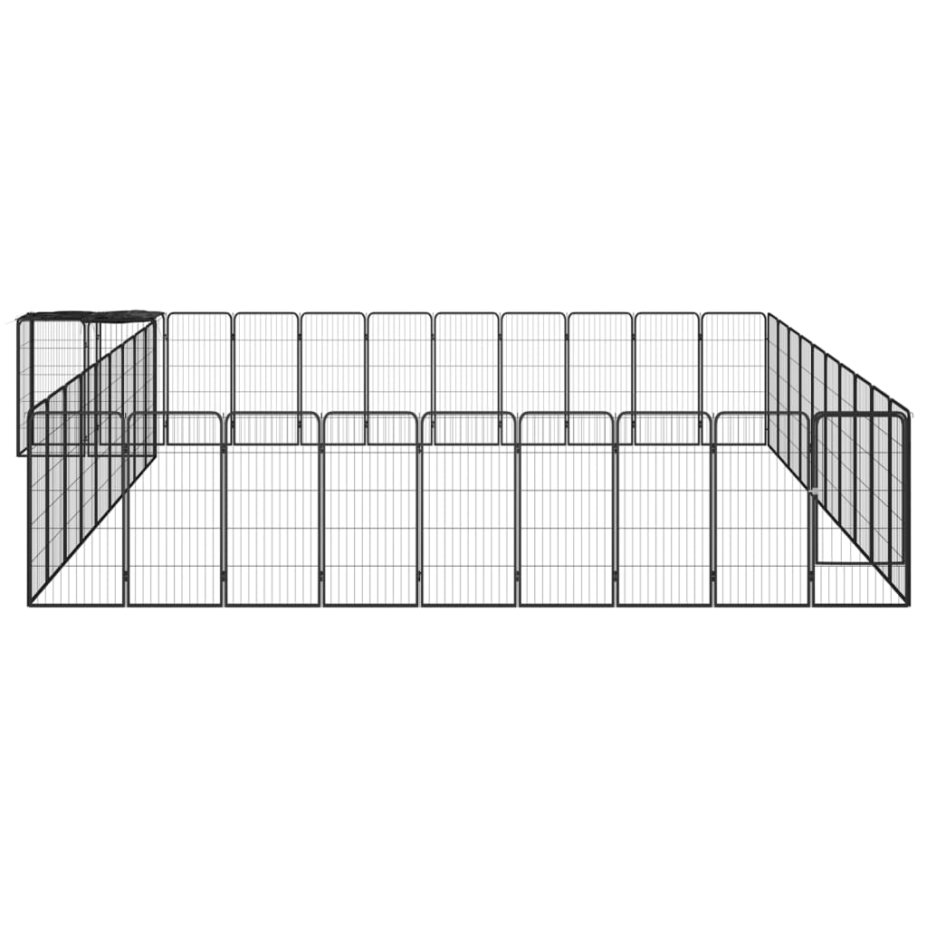 VidaXL Dog Kennel 42 panels 50x100 cm powder -coated steel black