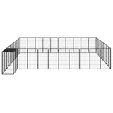 VidaXL Dog Kennel 42 panels 50x100 cm powder -coated steel black