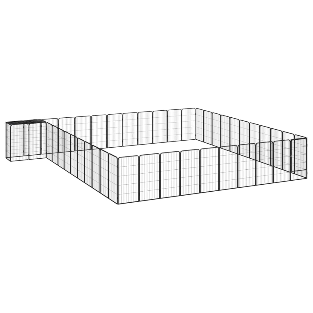 VidaXL Dog Kennel 46 panels 50x100 cm powder -coated steel black