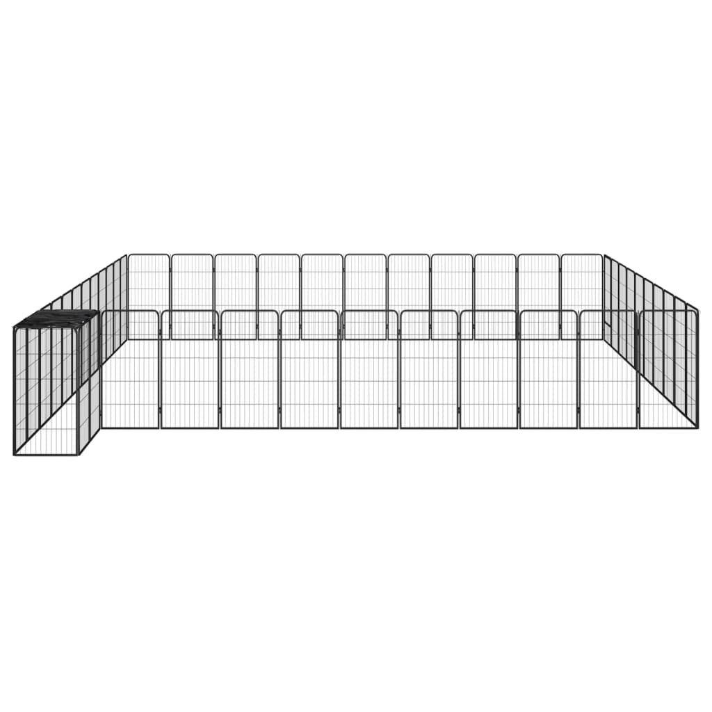 VidaXL Dog Kennel 46 panels 50x100 cm powder -coated steel black