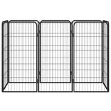 Vidaxl Dog Kennel 8 panneaux 50x100 cm en poudre - acier en acier noir