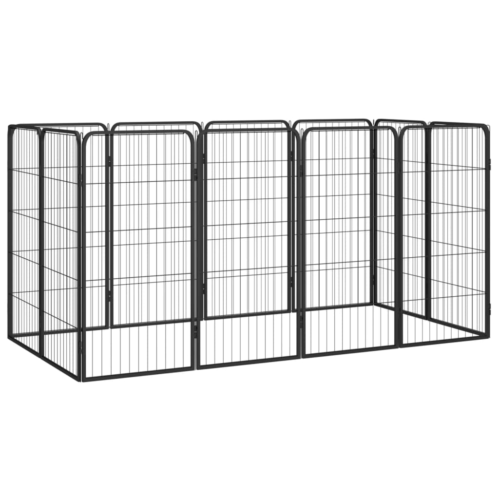 VidaXL Dog Kennel 12 panels 50 x 100 cm powder -coated steel black