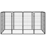 Vidaxl Dog Kennel 12 panneaux 50 x 100 cm en poudre et en acier noir