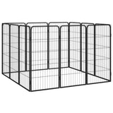 Vidaxl Dog Kennel 12 panneaux 50 x 100 cm en poudre et en acier noir