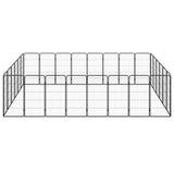 Vidaxl Dog Kennel 28 Panels 50x100 cm powder -coated steel black