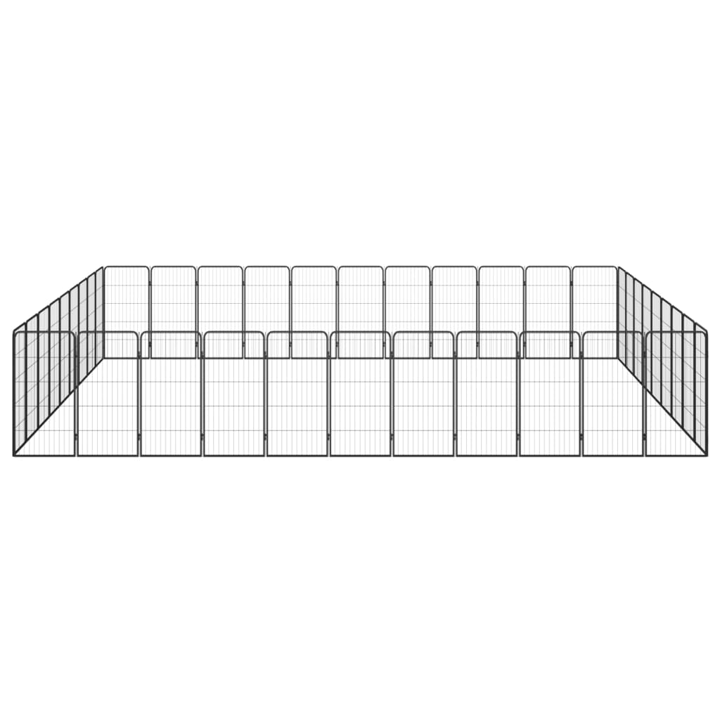 Vidaxl Dog Kennel 40 Panels 50 x 100 cm pulverlakkert stål svart