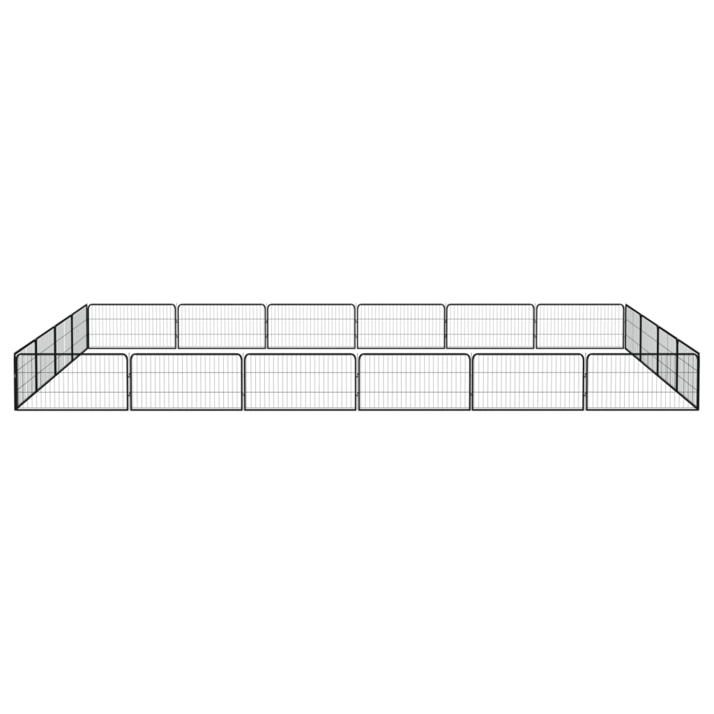 Vidaxl Dog Kennel 20 paneli 100x50 cm proszkowy stalowy czarny czarny