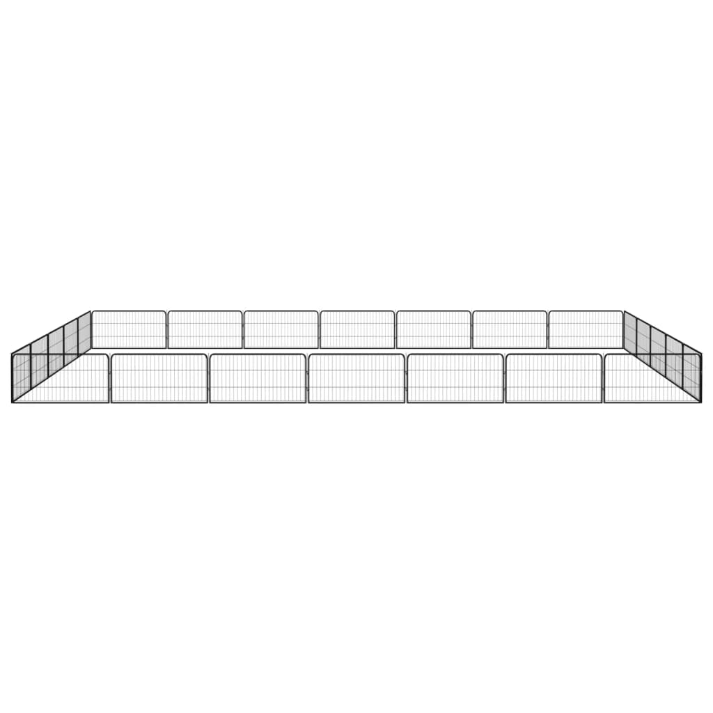 VidaXL Hondenkennel 24 panelen 100x50 cm gepoedercoat staal zwart