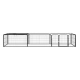 Vidaxl Dog Kennel 8 Panels 100x50 cm pulverlakkert stål svart