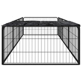 Vidaxl Dog Kennel 8 Panels 100x50 cm pulverlakkert stål svart