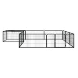 VidaXL Dog Kennel 12 panels 100x50 cm powder -coated steel black