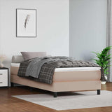 Vidaxl pocketveringmatras medium 80x200x20 cm kunstleer cappuccinokleurig
