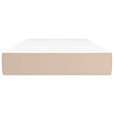 Vidaxl pocketveringmatras medium 90x190x20 cm kunstleer cappuccinokleurig