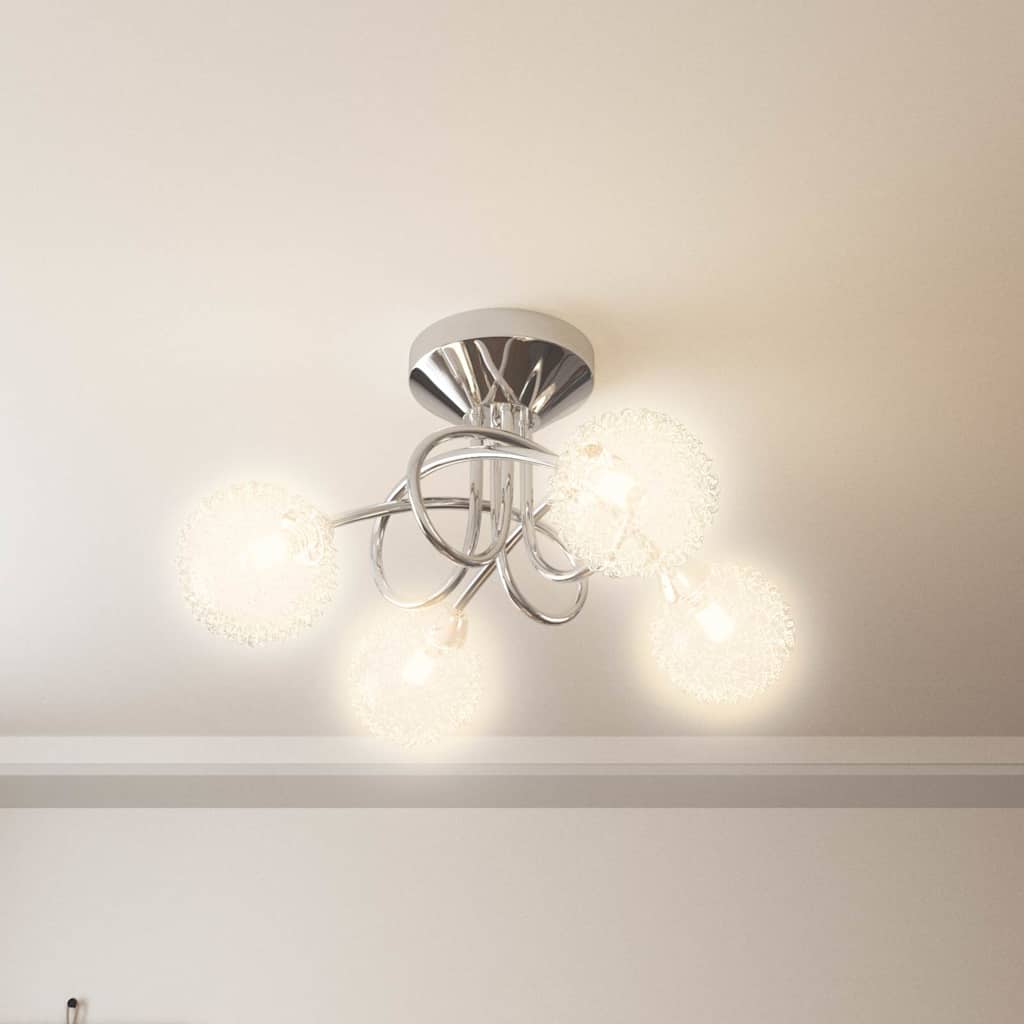 Vidaxl plafond avec capuchons en fil de maille pour 4 x G9 LED