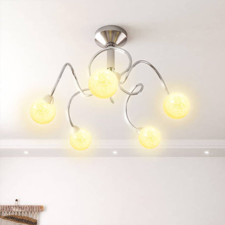 Vidaxl plafond avec des boules en verre autour de 5xg9