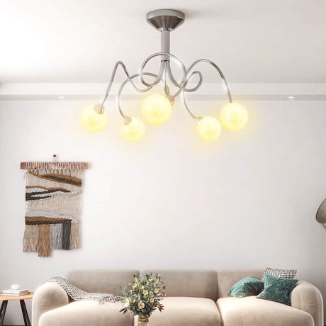 Vidaxl plafond avec des boules en verre autour de 5xg9
