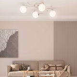 Vidaxl plafond avec des boules en verre autour de 4xg9