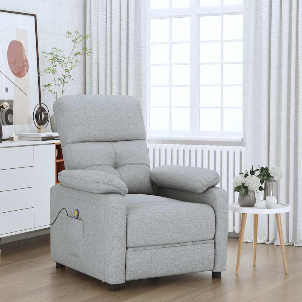 Vidaxl massagestoel stof lichtgrijs