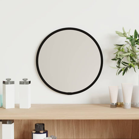 Miroir mural vidaxl rond Ø20 cm noir