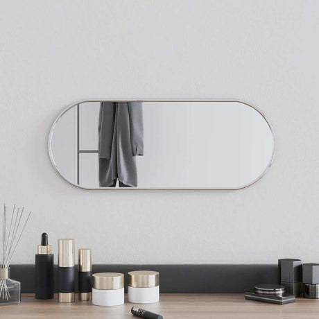 Miroir mural vidaxl 50x20 cm de couleur argentée ovale