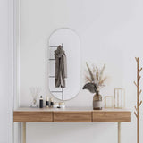 Miroir mural vidaxl 100x45 cm de couleur argentée ovale