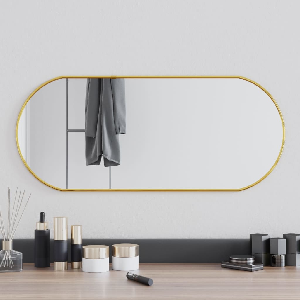 Vidaxl Wall Mirror 70x30 cm Oval gullfarget