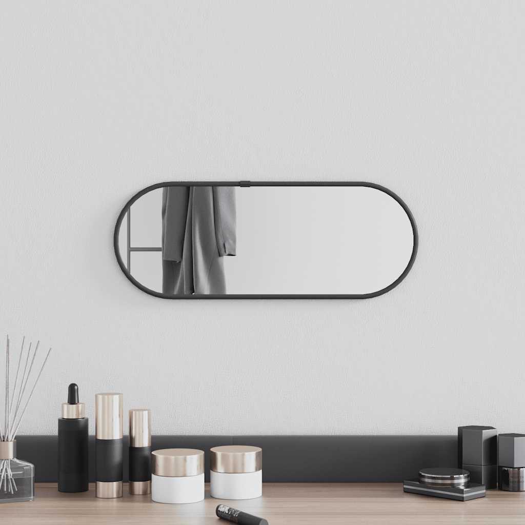 Miroir mural vidaxl 40x15 cm noir ovale