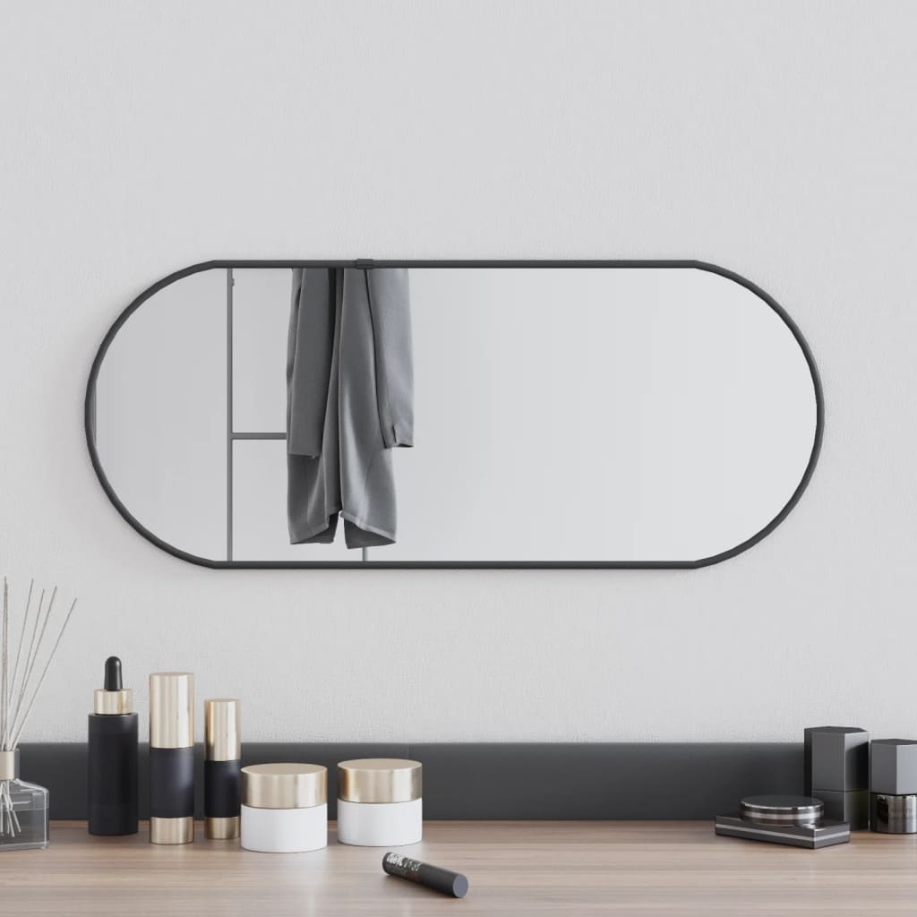 Vidaxl Wall Mirror 60x25 cm owalny czarny