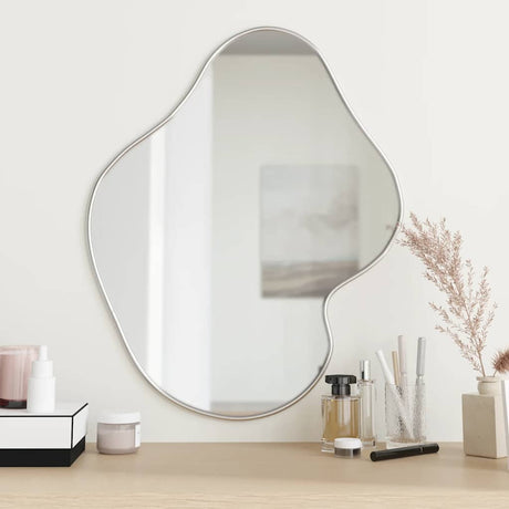 Miroir mural vidaxl 60x50 cm de couleur argentée