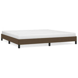 Vidaxl bedframe zonder matras stof donkerbruin 200x200 cm
