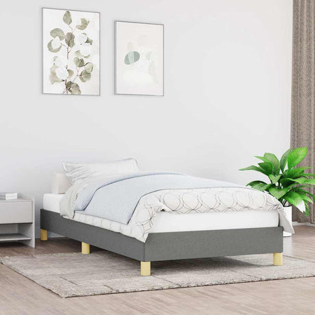 Vidaxl bedframe zonder matras 90x200 cm stof donkergrijs