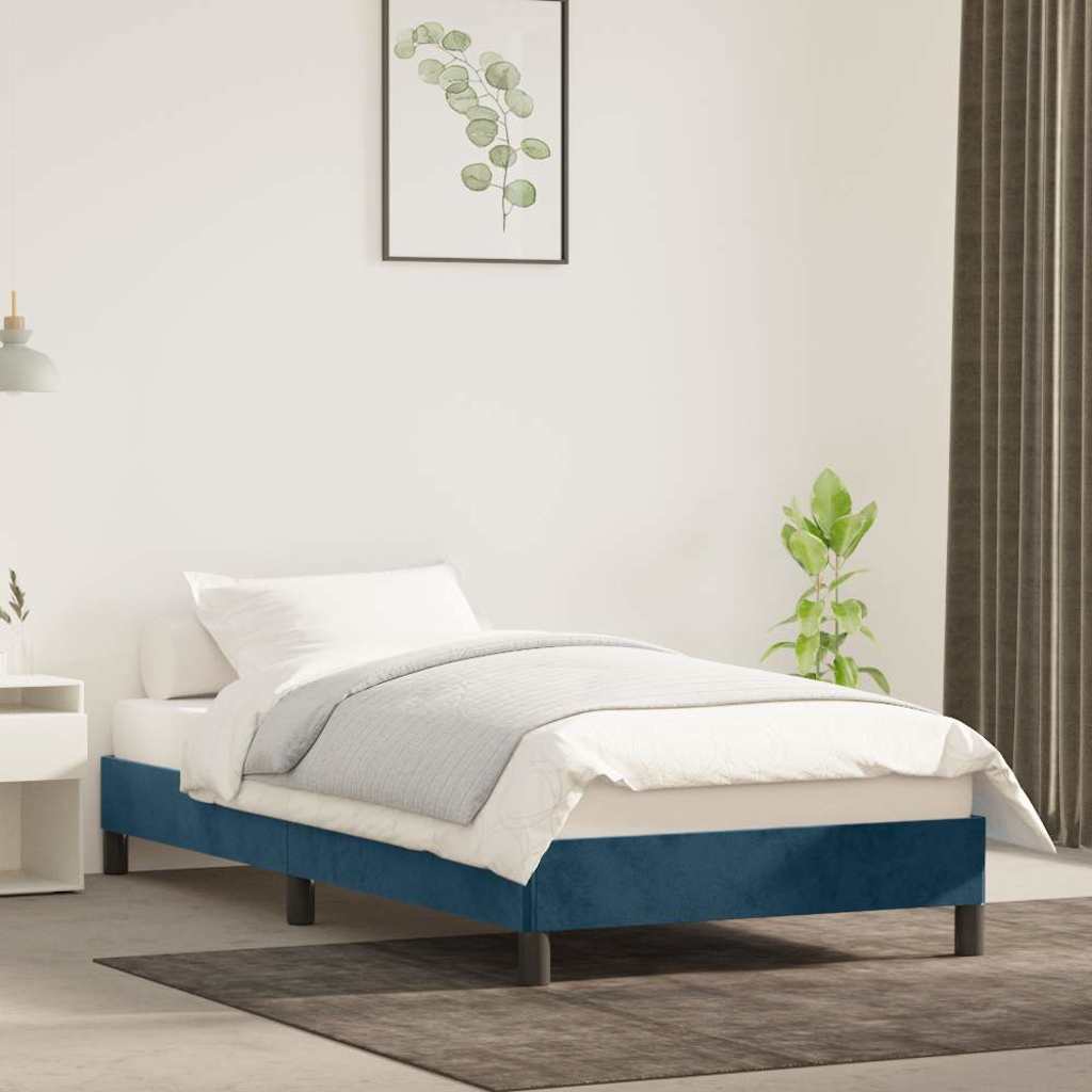 Vidaxl bedframe zonder matras 80x200 cm fluweel donkerblauw