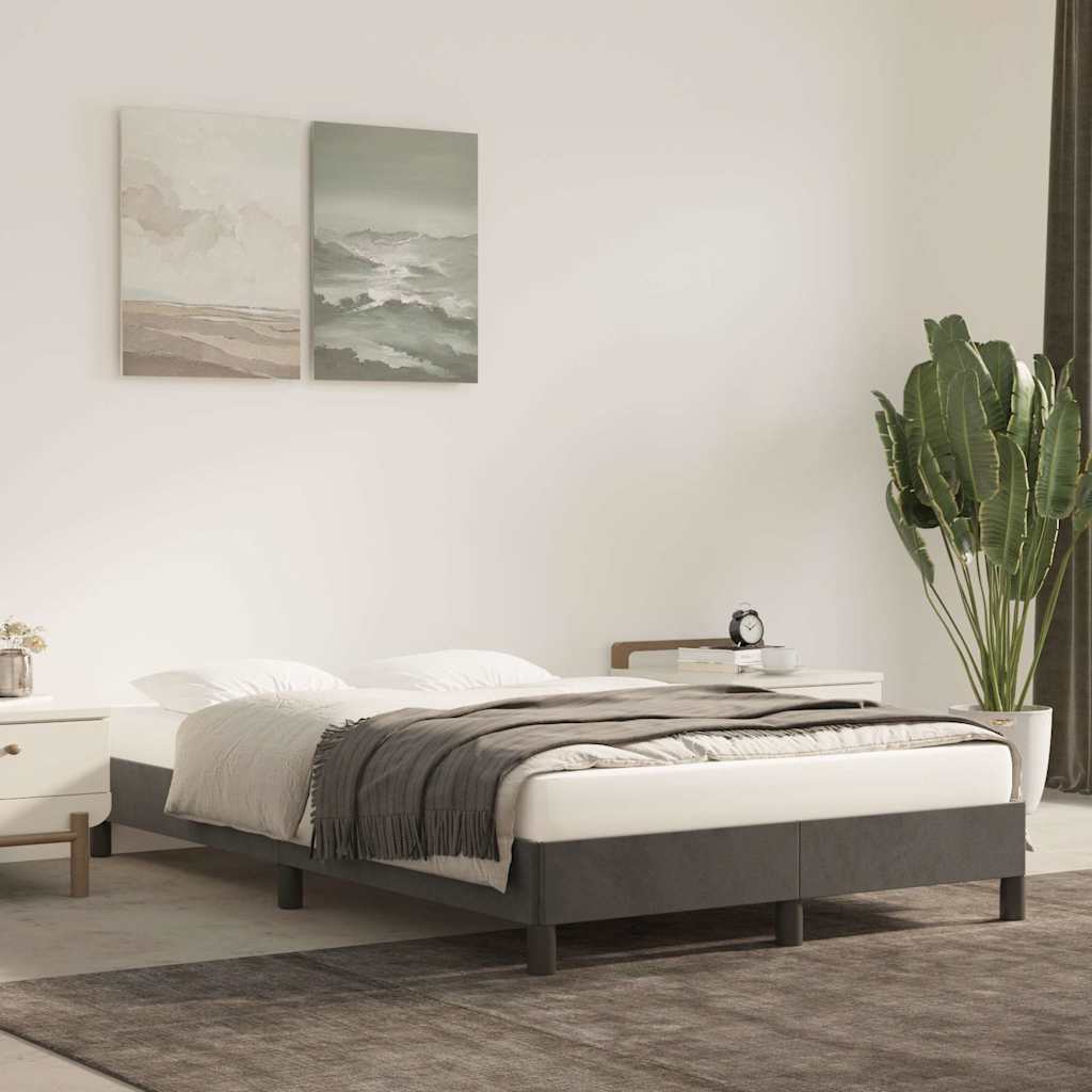 Vidaxl bedframe zonder matras 120x200 cm fluweel donkergrijs