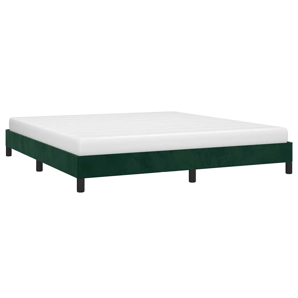 Vidaxl bedframe zonder matras 160x200 cm fluweel donkergroen